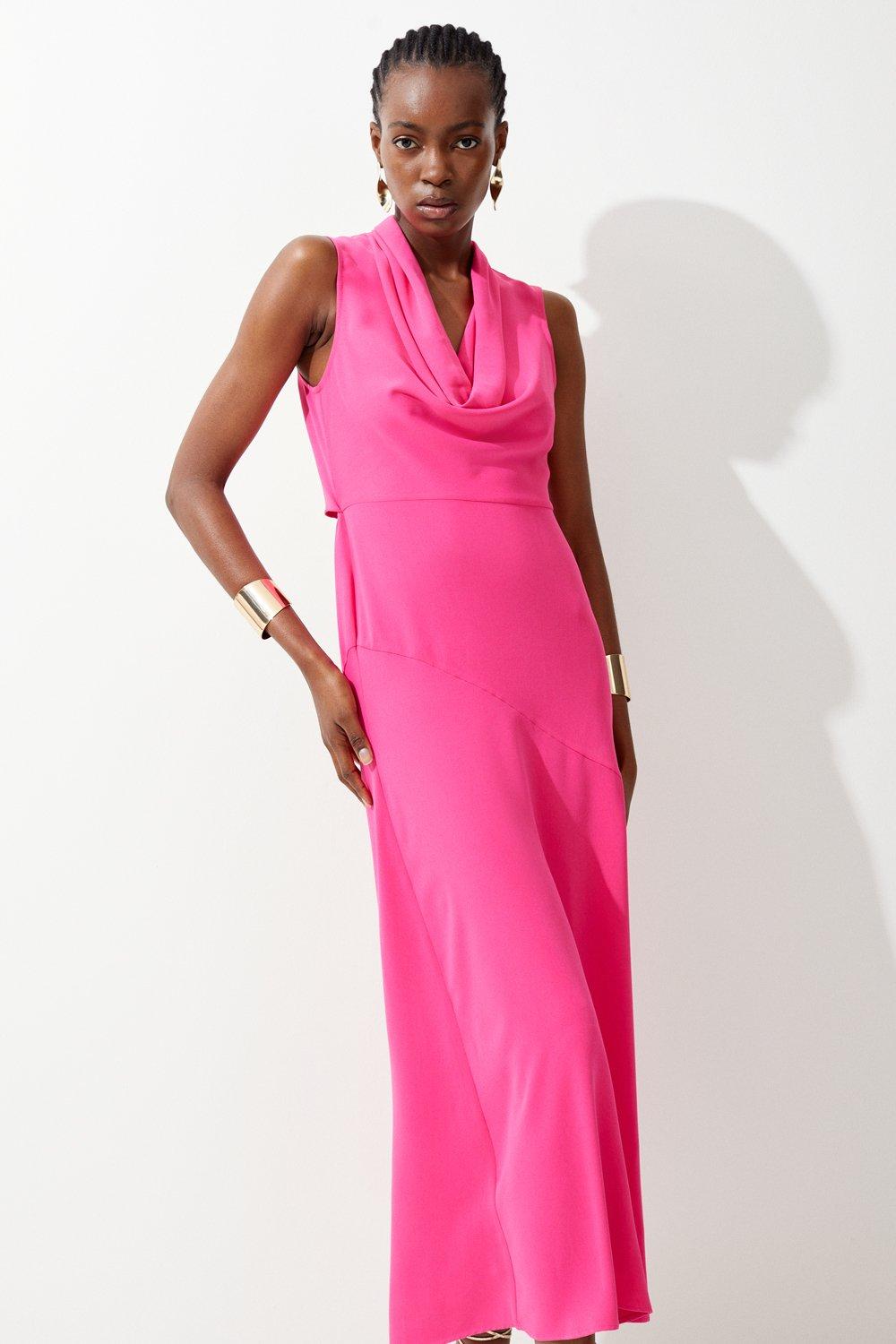 Hot pink outlet high neck dress